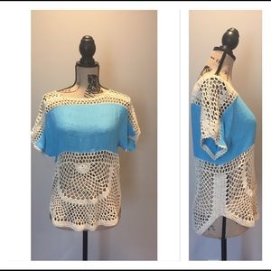 Say What? Small top aqua sleeveless